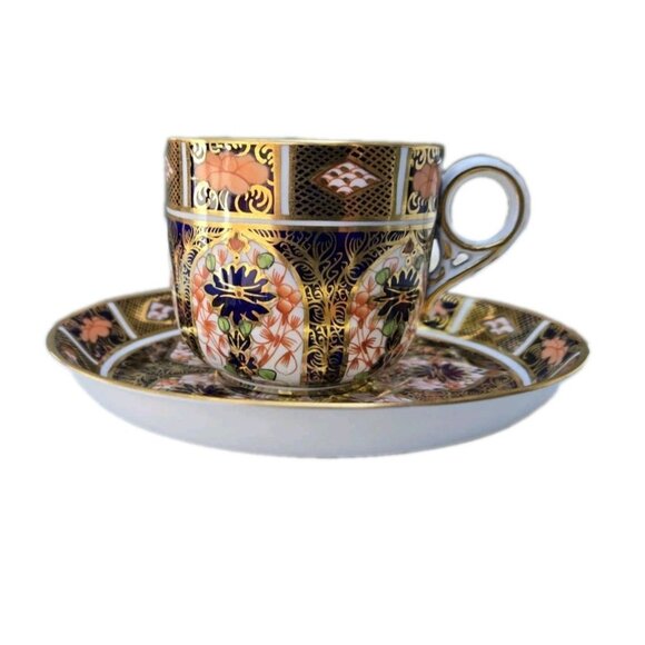 Royal Crown Derby Old Imari Flat Cup & Saucer Mint Vintage 1128 - Picture 1 of 14